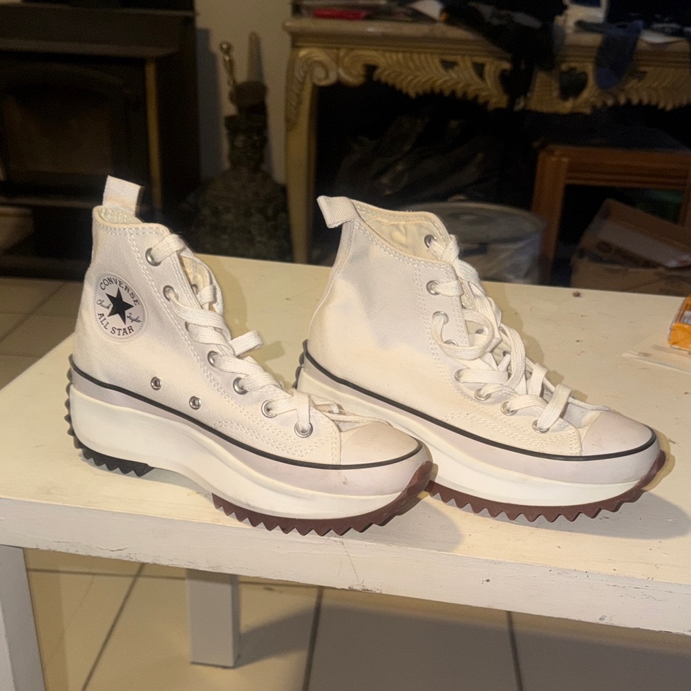 Faux Converse White High-Top Platform Lug Sneakers